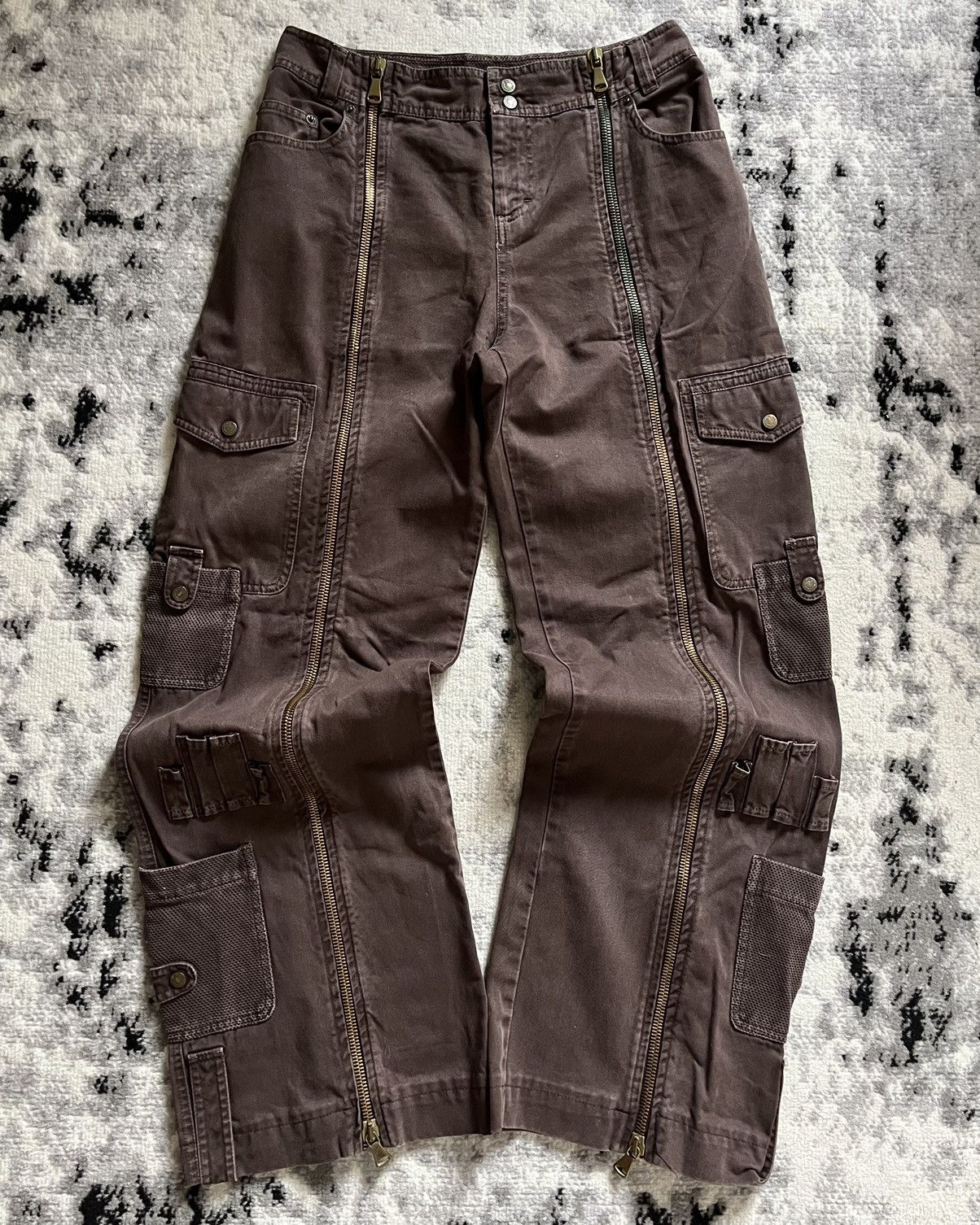 Dolce & Gabbana Brown Cotton Cargo Trousers Men