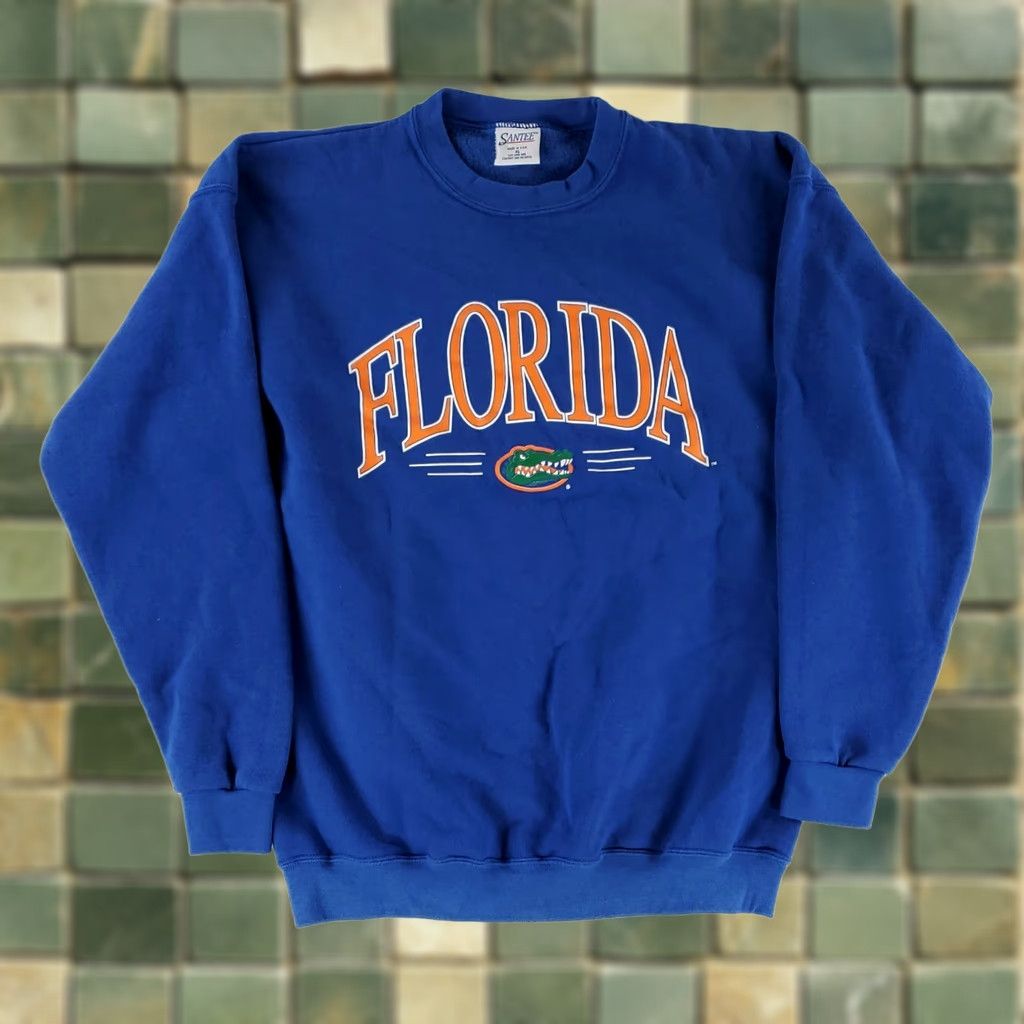 Vintage Santee Sweatshirt Blue Made USA Mens XL University Florida Gators Pullover Shirt Size US XL / EU 56 / 4 - 1 Thumbnail
