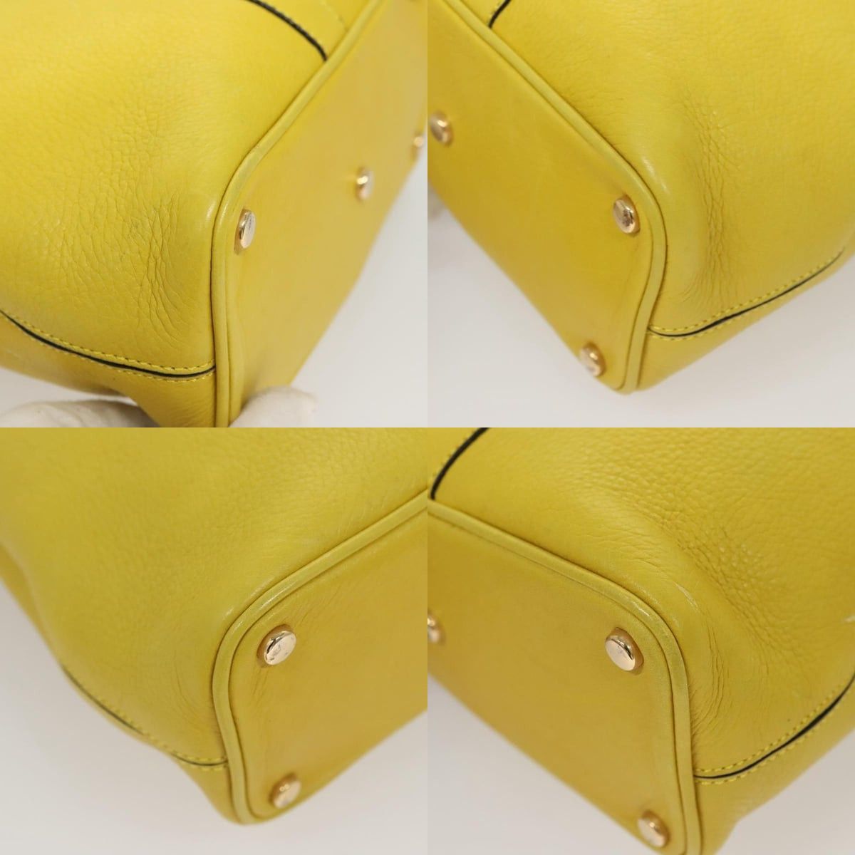 Celine CELINE Shoulder Bag Leather Yellow Gold Size ONE SIZE - 10 Thumbnail