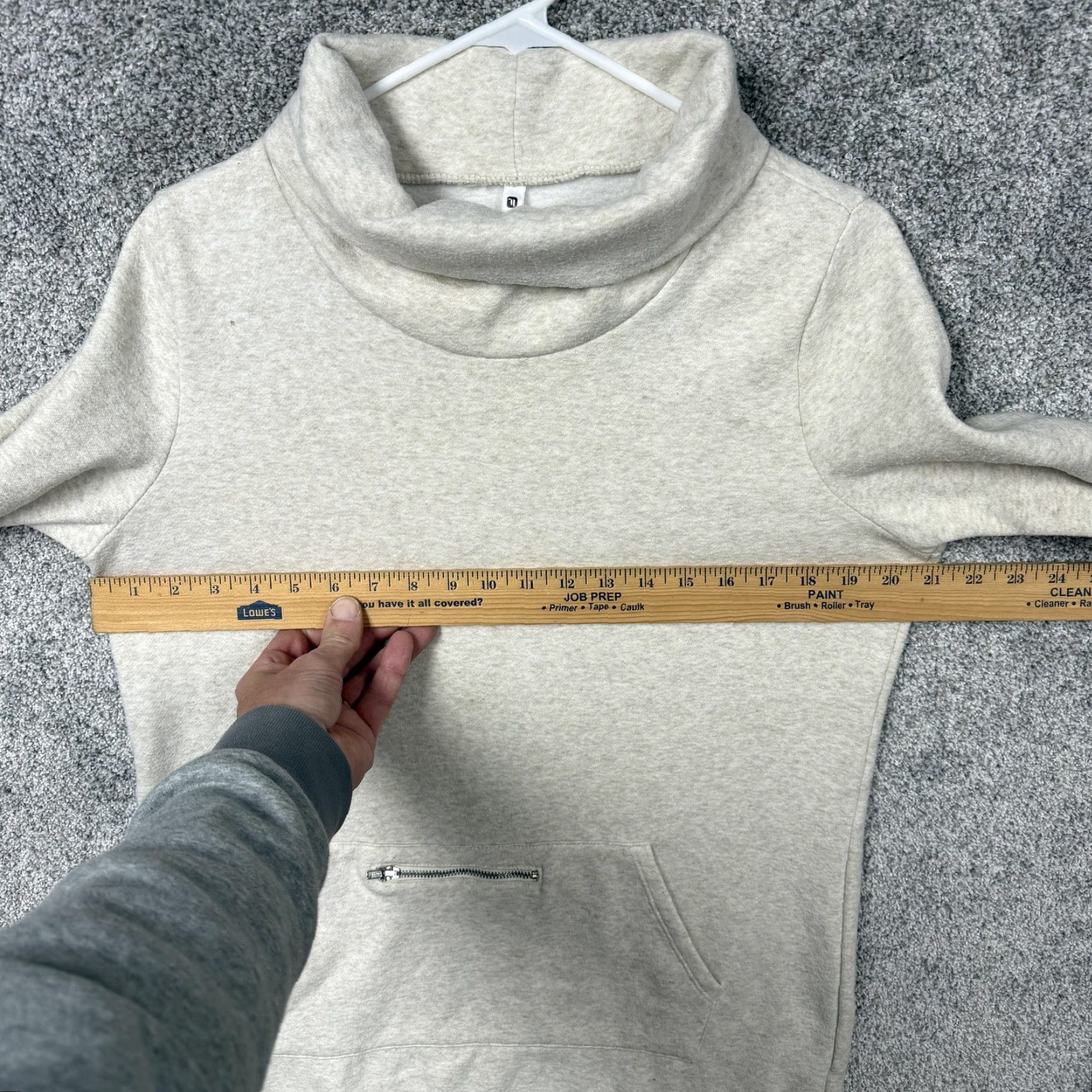 Fabletics Fabletics Sweatshirt Womens Large White Cowl Neck Fleece Pullover Zip Pocket Size L / US 10 / IT 46 - 6 Thumbnail