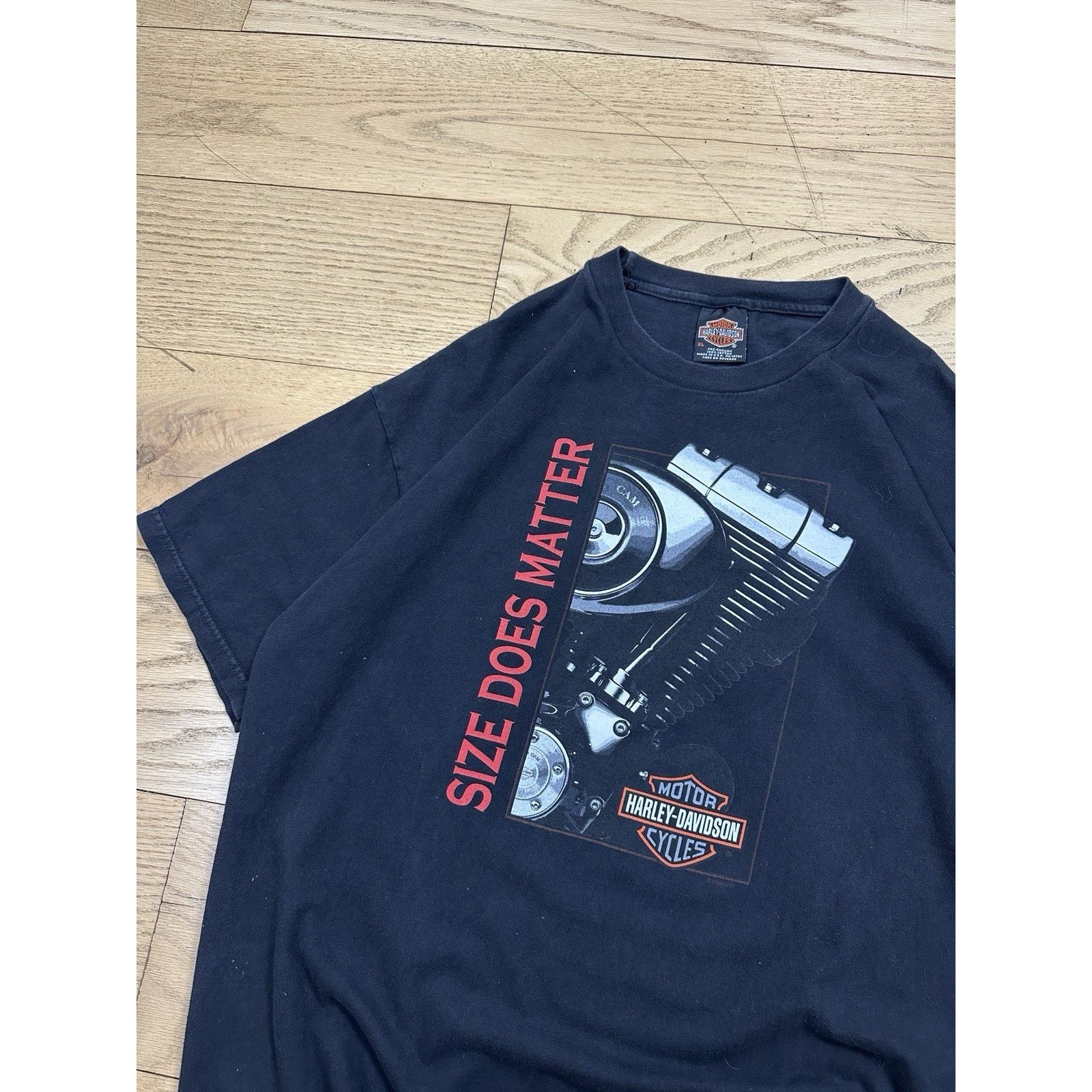 Harley Davidson × Vintage Vintage Harley Davidson "Size Does Matter" T-shirt Size US XL / EU 56 / 4 - 3 Thumbnail