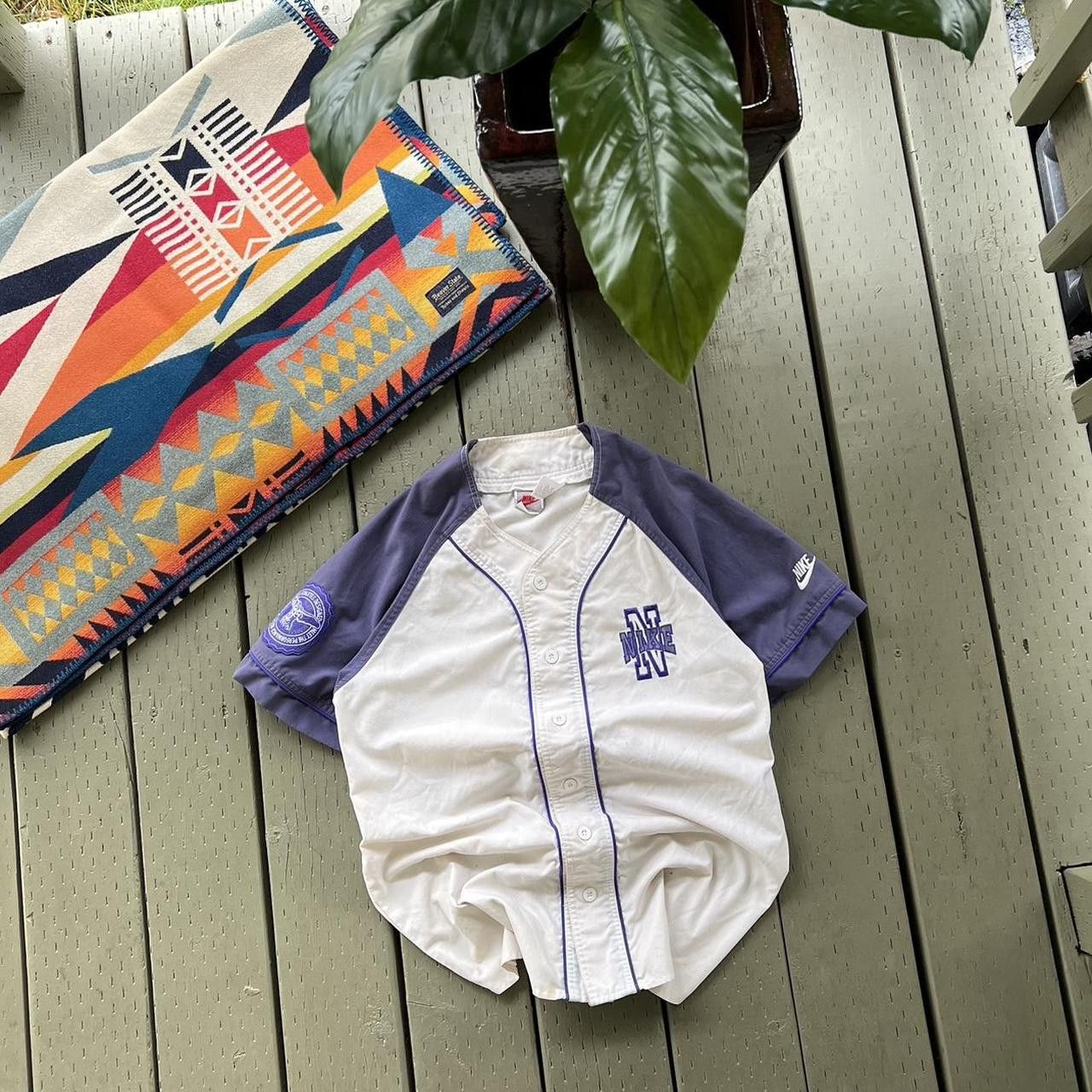 Nike × Vintage Vintage 90s Nike Baseball Jersey Button Up Logo Swoosh Size US S / EU 44-46 / 1 - 3 Thumbnail