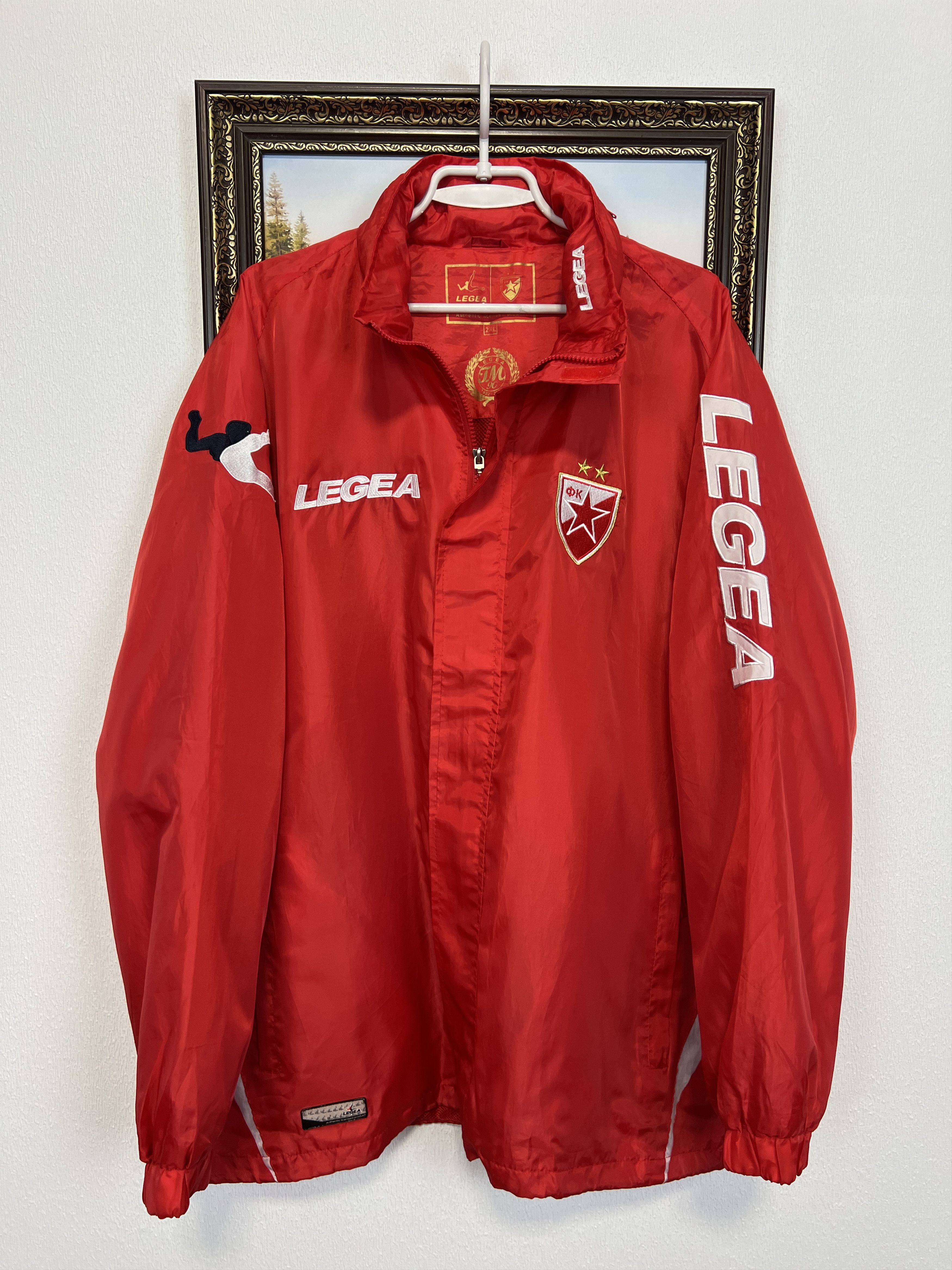 Vintage Red Star Belgrade Crvena Zvezda Football Jacket Windbreaker Size US XXL / EU 58 / 5 - 1 Thumbnail