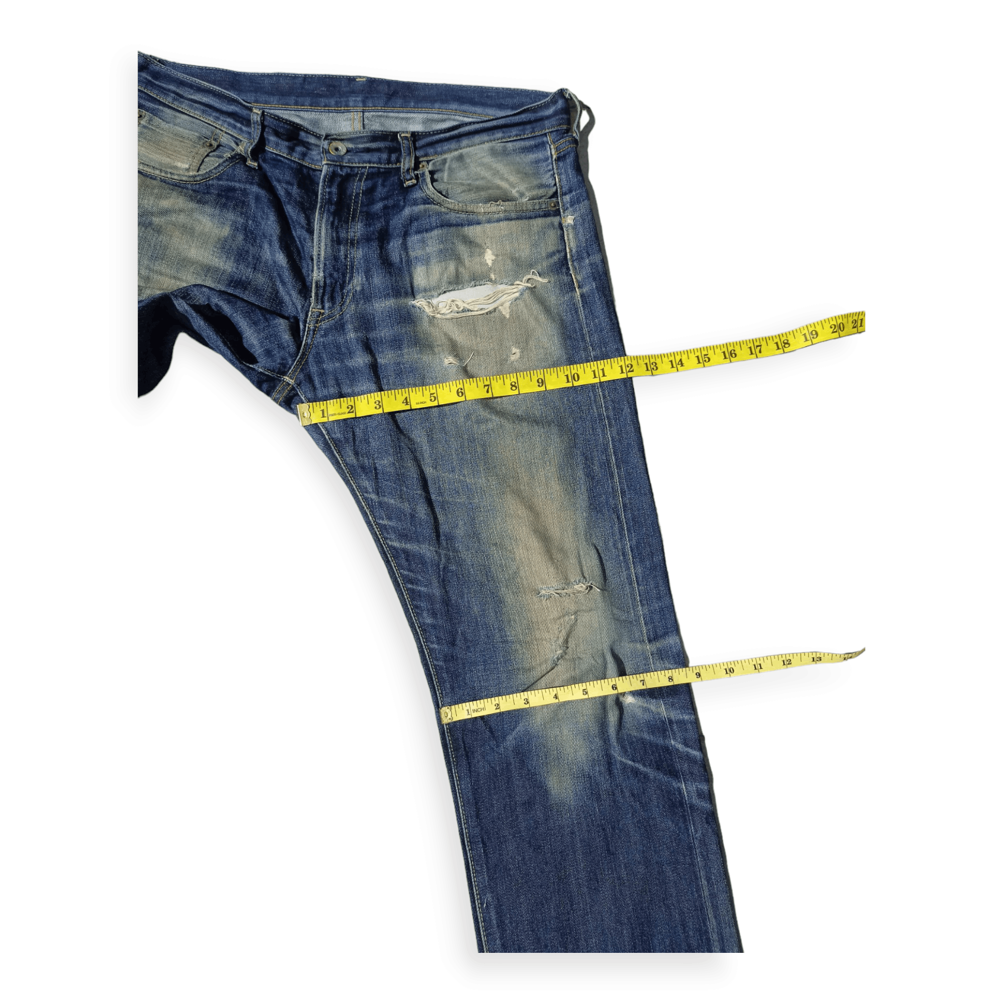 Uniqlo Vintage Uniqlo Selvedge Distressed Faded Jeans Size US 33 - 23 Thumbnail