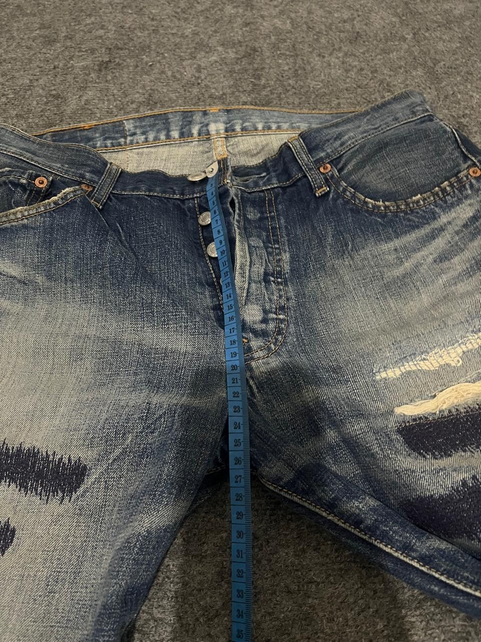 Vintage 2007 Levis 501-0069 Custom Distrassed Repaired Denim