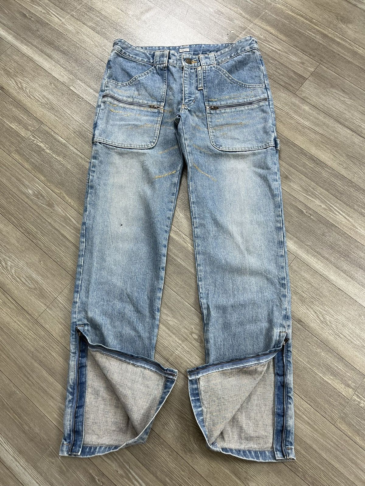 Issey Miyake 2000s Tsumori Chisato Issey Miyake Carpenter Faded Jeans Size US 29 - 1 Thumbnail