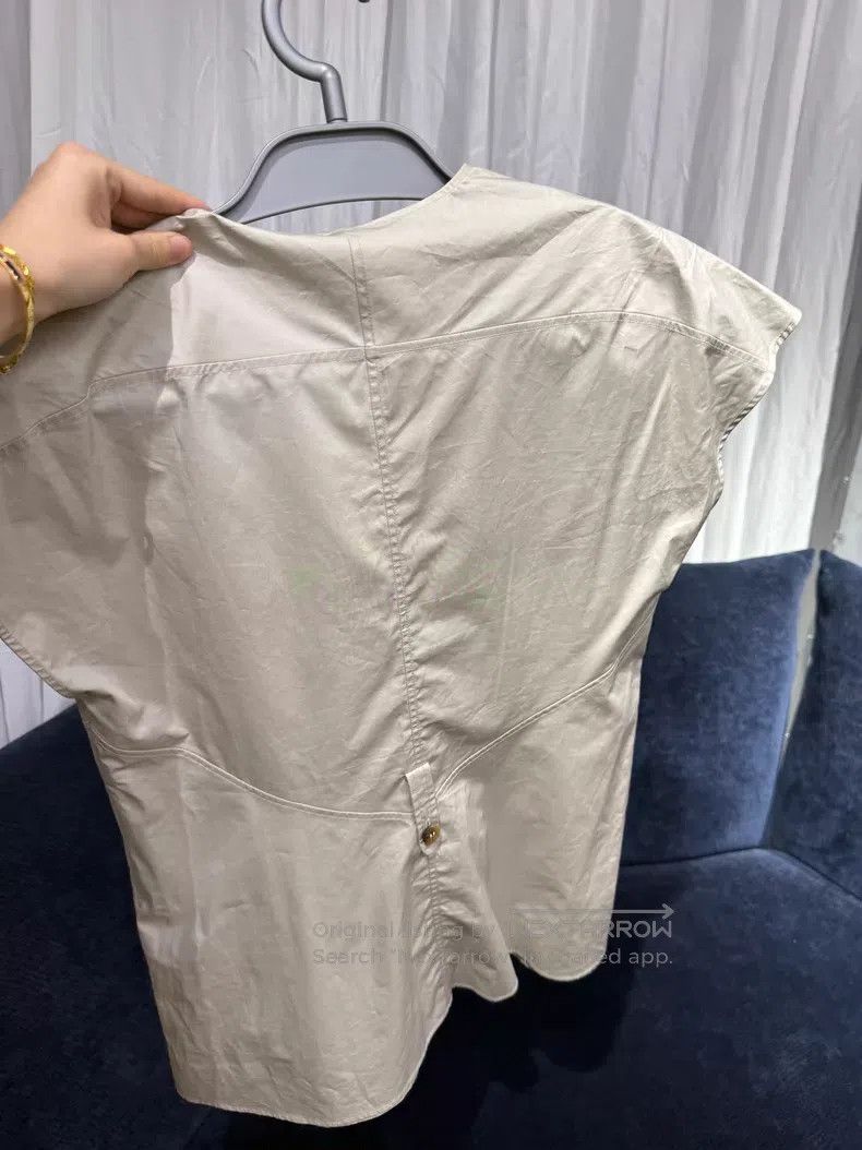 Hermes Hermes V-Neck Solid Short Sleeve - Cotton Size XS / US 0-2 / IT 36-38 - 2 Thumbnail