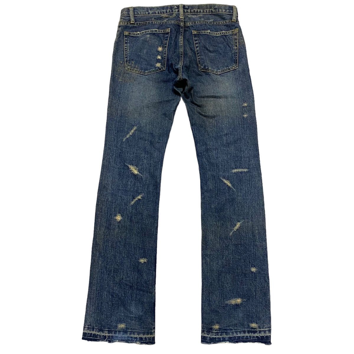 Japanese Brand Hiromichi Nakano Distressed Denim Flare Jeans Size US 30 / EU 46 - 2 Thumbnail