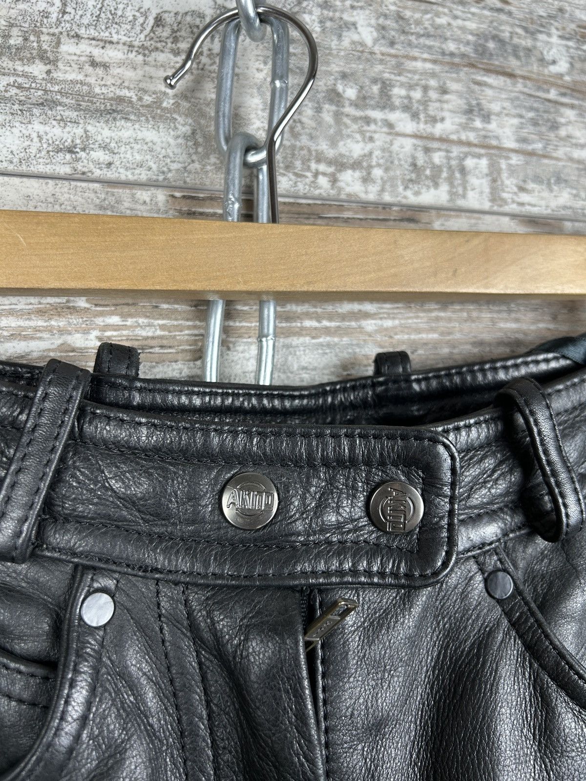 Leather Women’s Akito Leather pants stripes vintage rare buffalo y2k Size 29" - 6 Thumbnail