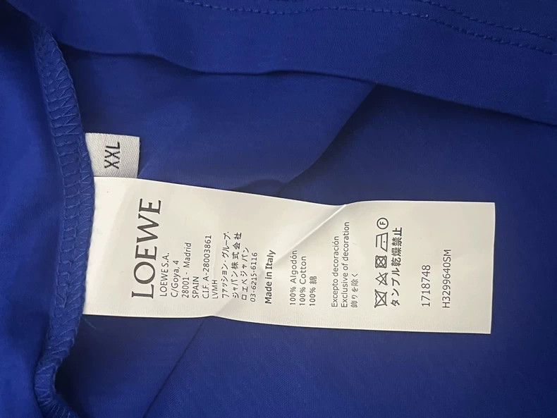 Loewe Loewe Dark blue chest embroidery navy blue thin T-shirt Size US XXL / EU 58 / 5 - 4 Thumbnail