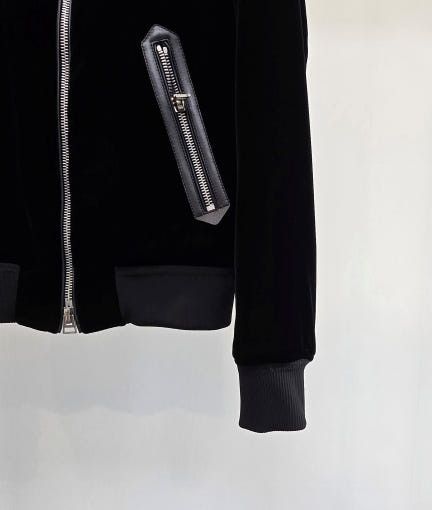 Tom Ford o1sm1stk0725 Liquid Velvet Leather Contrast Jacket in Black Size US M / EU 48-50 / 2 - 3 Thumbnail