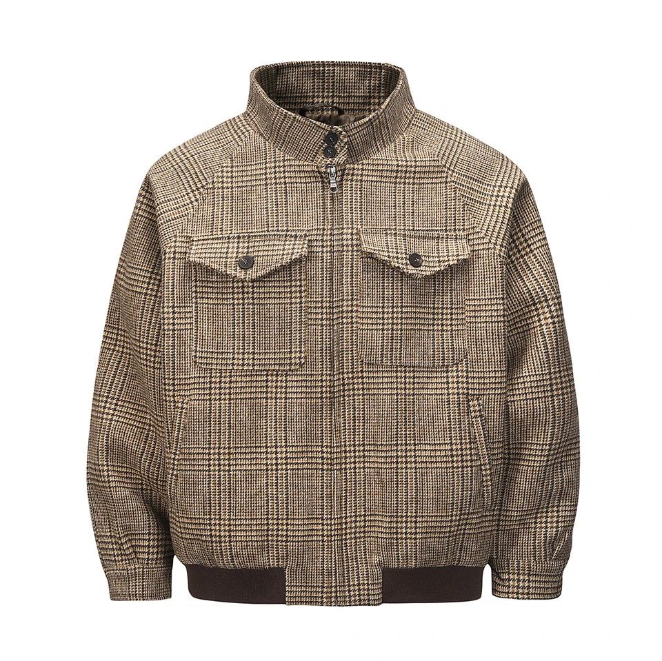 Japanese Brand Stand Pocket Plaid Woolen Jacket Size US M / EU 48-50 / 2 - 1 Thumbnail