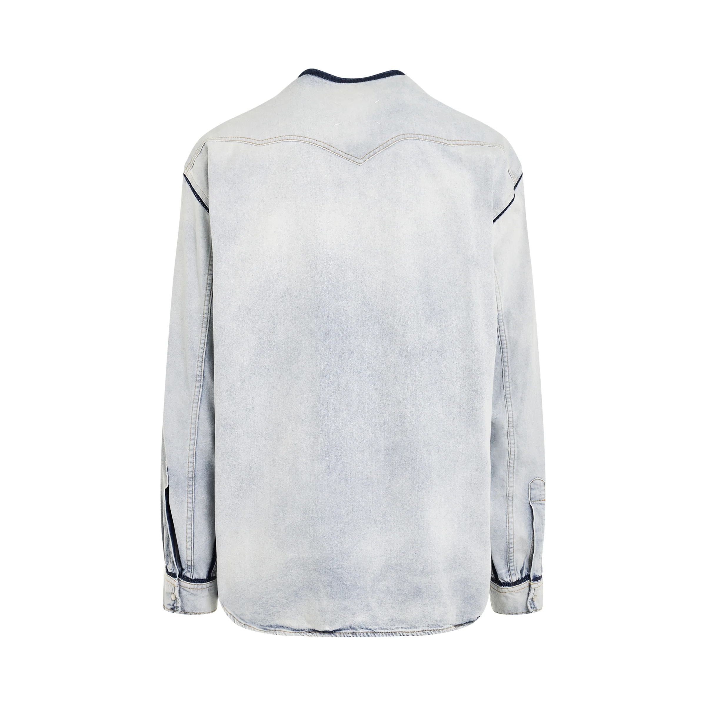 Maison Margiela o1mris0824 Denim Overshirt in White Size US M / EU 48-50 / 2 - 4 Thumbnail