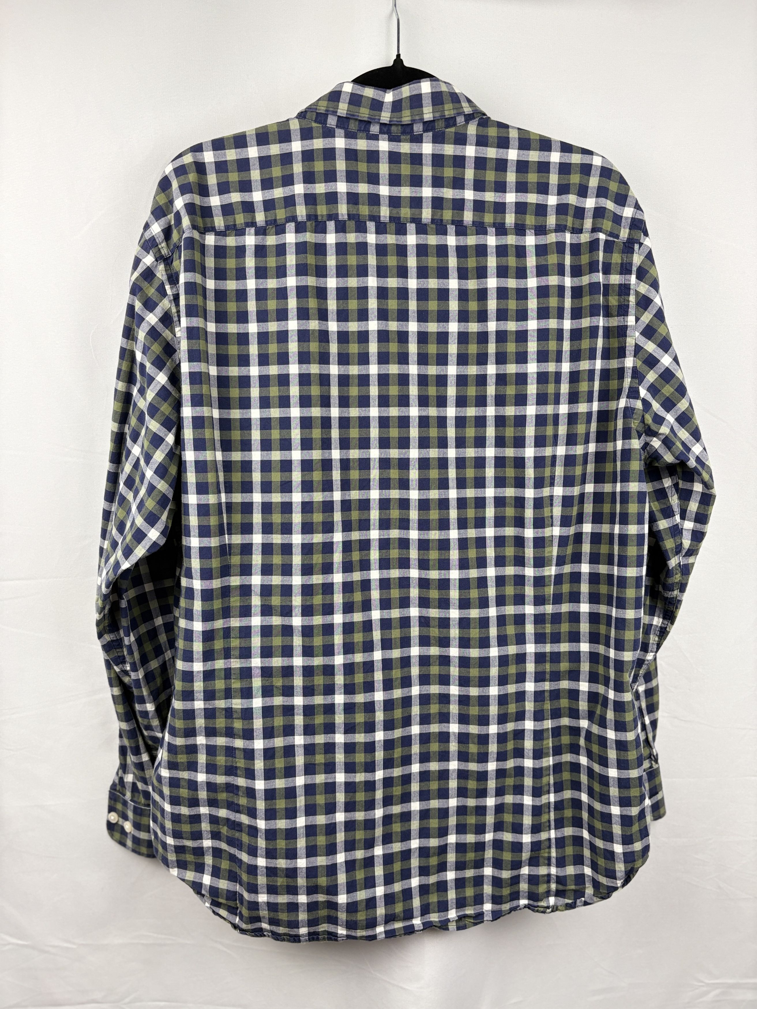 Banana Republic Banana Republic Plaid Shirt XL Blue Green Slim Fit Button Up Size US XL / EU 56 / 4 - 2 Thumbnail