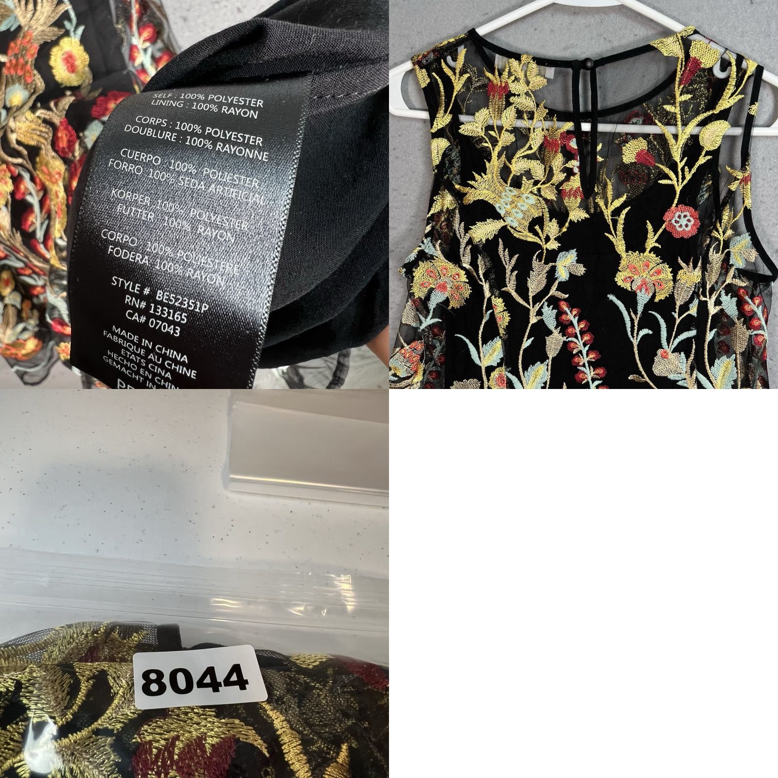 Anthropologie VINTAGE Anthropologie Embroidered Women Dress Black Multi Floral Small Petite Size S / US 4 / IT 40 - 8 Thumbnail