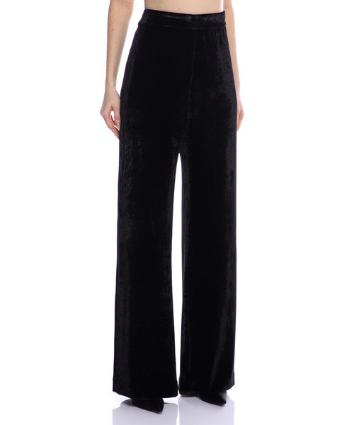 Jil Sander o1mt1gz1125 Velvet Wide-leg Pant in Black Size 38" / US 16 / IT 52 - 2 Thumbnail
