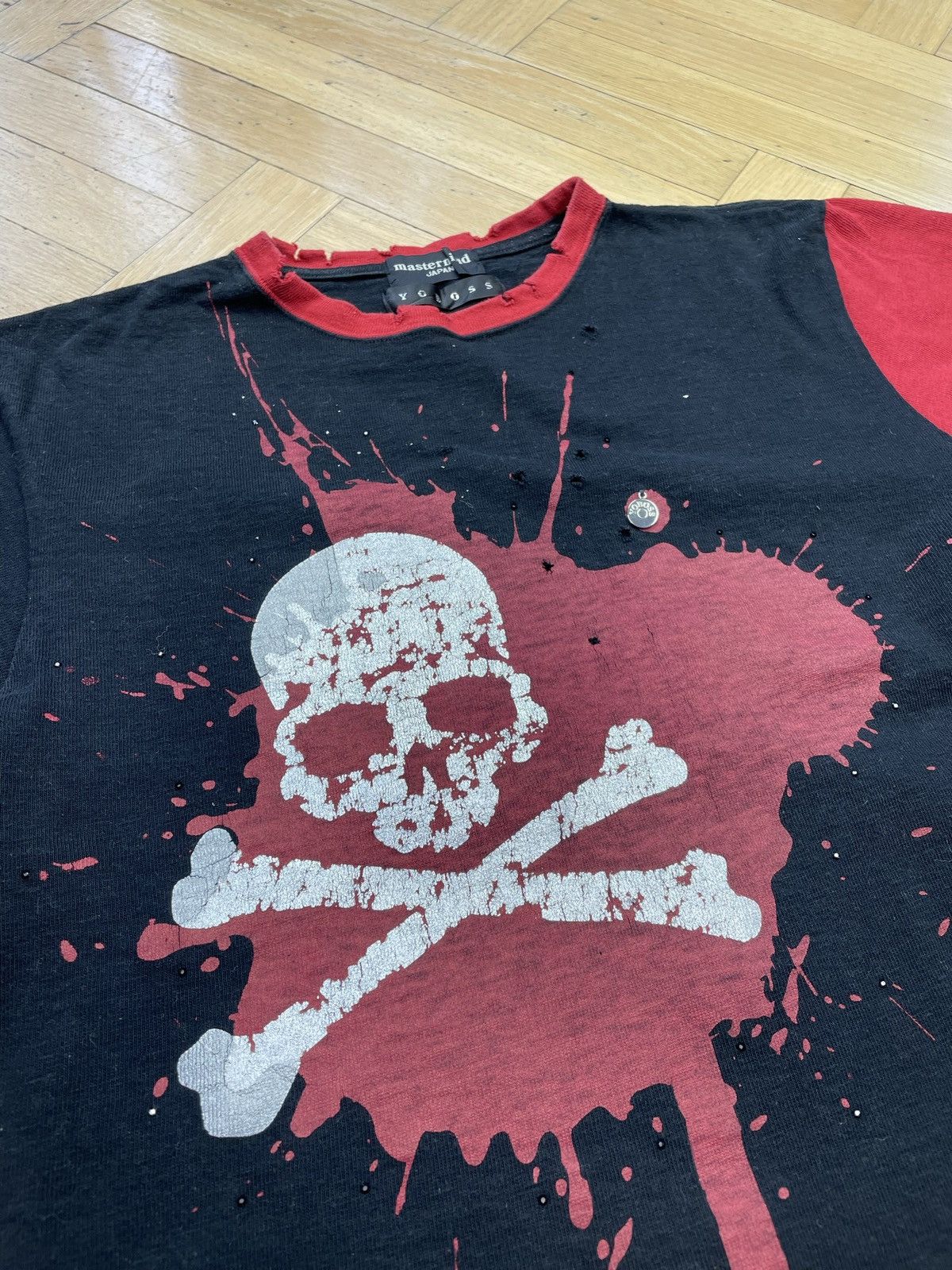 Mastermind Japan 32/100❗️MASTERMIND x YOBOSS SKULL DISTRESSED TEE Size US M / EU 48-50 / 2 - 3 Thumbnail