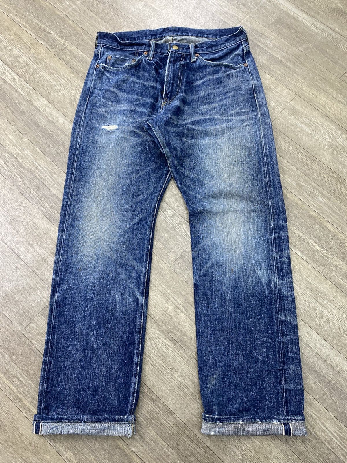 Japanese Brand Knackered Japan Distressed Selvedge Raw Denim Faded Jeans Size US 34 / EU 50 - 1 Thumbnail