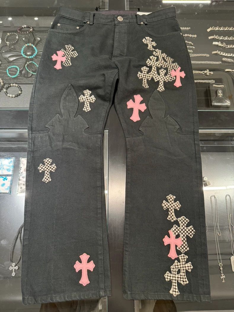 Chrome Hearts Chrome Hearts Black Pink Check Jeans-yf Size US 36 / EU 52 - 1 Thumbnail