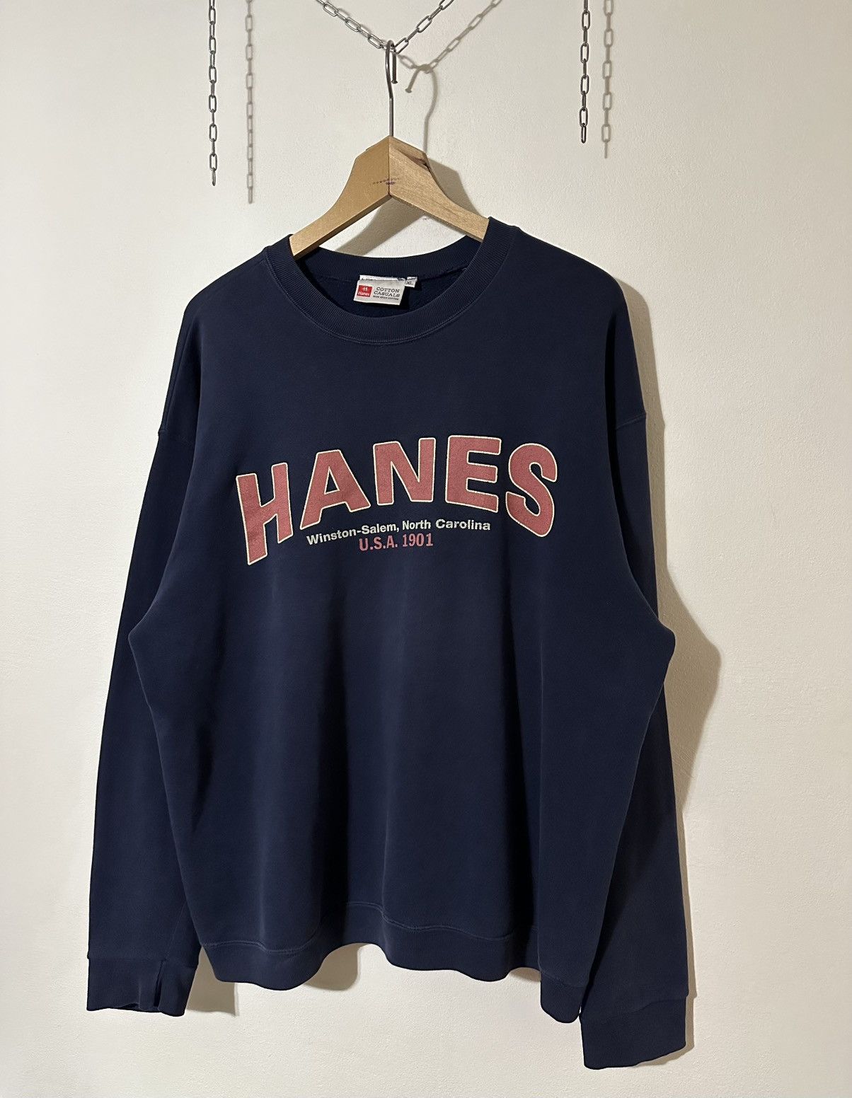 Hanes Hanes 💫VTG Sweatshirt Big Logo Size US XL / EU 56 / 4 - 2 Thumbnail