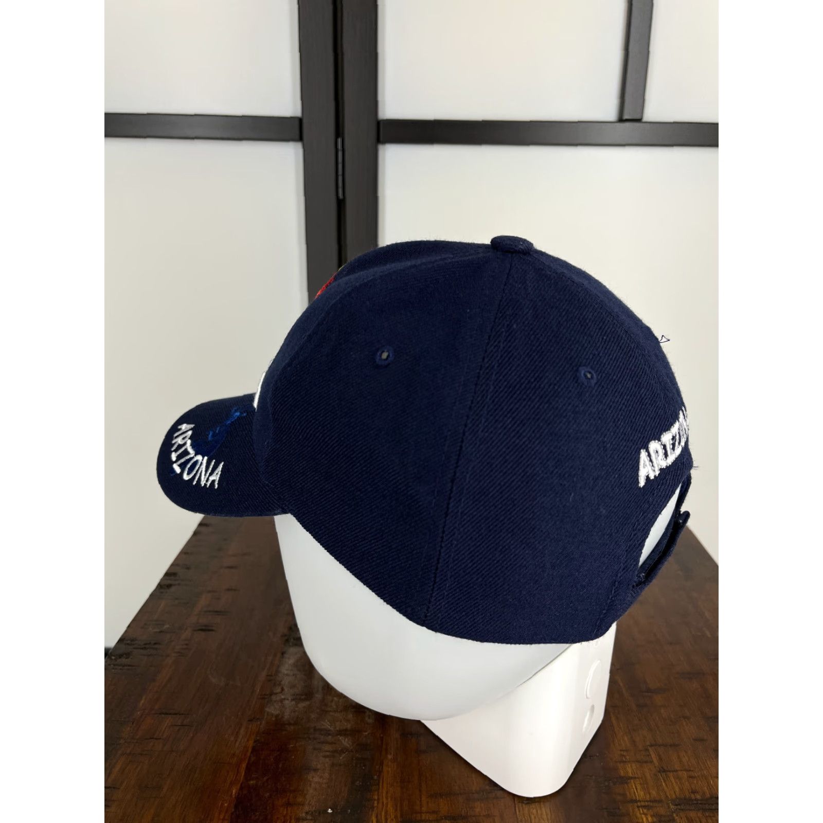 Vintage Arizona Santo Cap Hat Cap Adjustable Adult Blue Embroidered Desert Cactus 100% Acrylic Size ONE SIZE - 6 Thumbnail