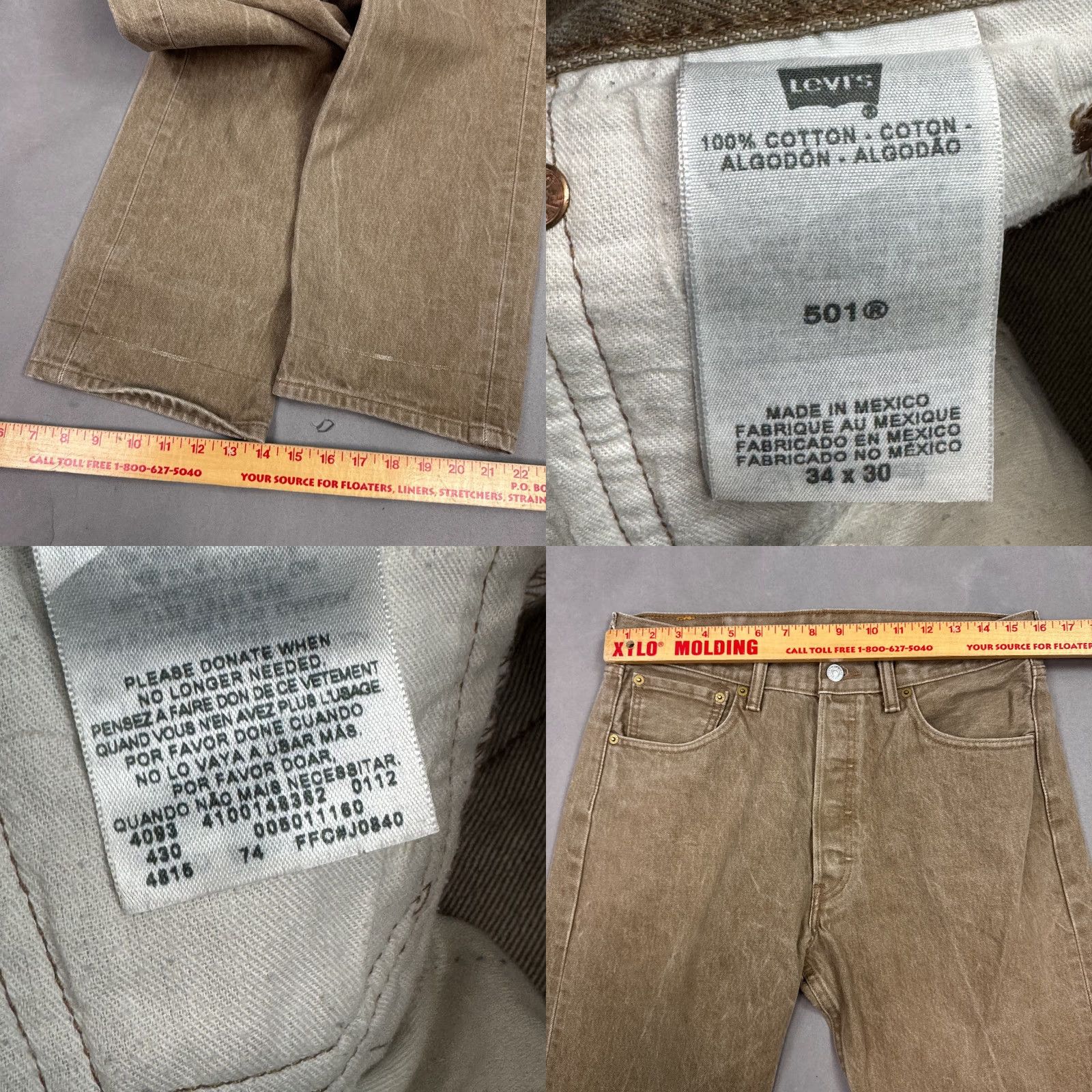Levi's VINTAGE Levis 501 Jeans Mens 32x27 Denim Jeans Button Fly Straight Work Size US 34 / EU 50 - 8 Thumbnail