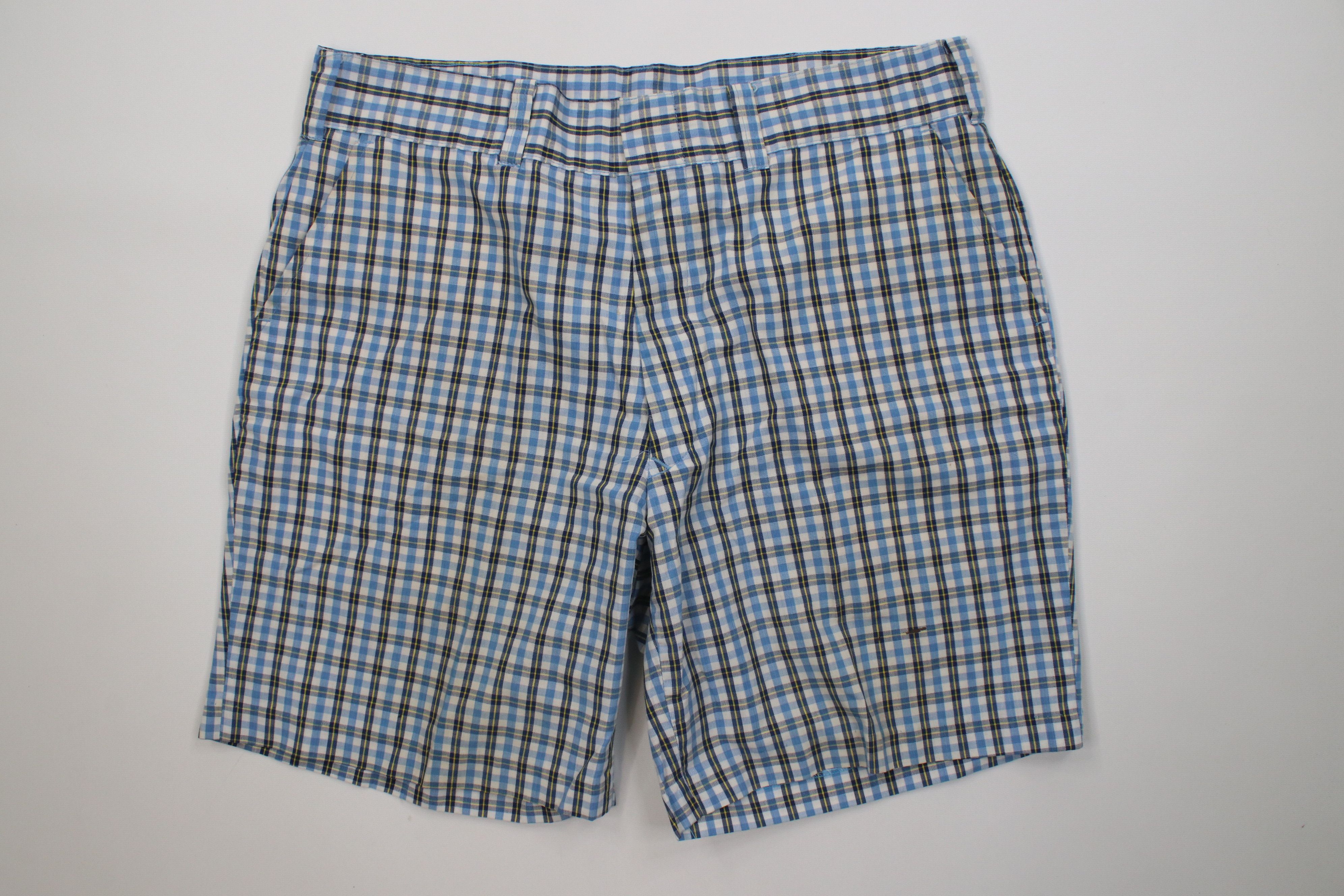 Vintage Vintage 60s 70s Streetwear Plaid Above Knee Chino Shorts Size US 34 / EU 50 - 1 Thumbnail