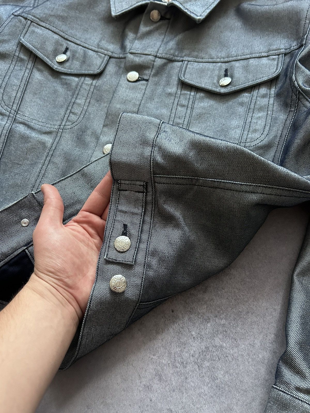 Angelo Litrico Vintage Angelo Litrico silver denim jacket mens y2k Size US L / EU 52-54 / 3 - 4 Thumbnail