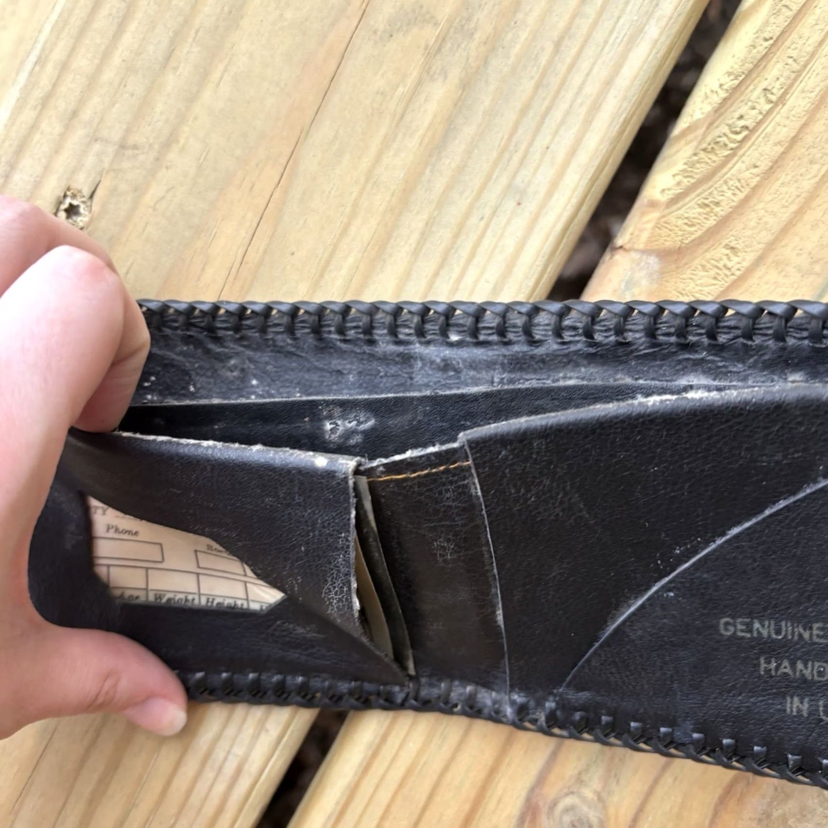 Vintage VINTAGE Unbranded Wallet Leather Eagle USA Made Whipstitch Bifold Hand Tooled 9in 4in Brown Mens Trifold Folding Cowboy Money Western Size ONE SIZE - 4 Thumbnail