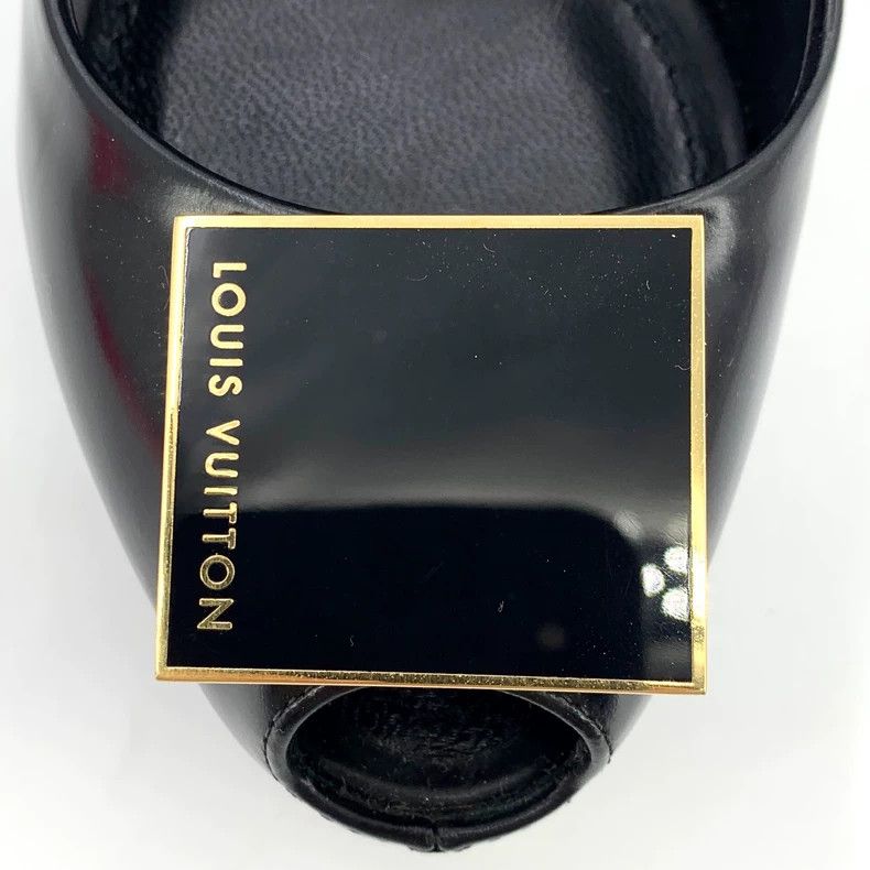 Louis Vuitton Louis Vuitton Black square-button fish-mouth stiletto pump Size US 12 / IT 42 - 6 Thumbnail