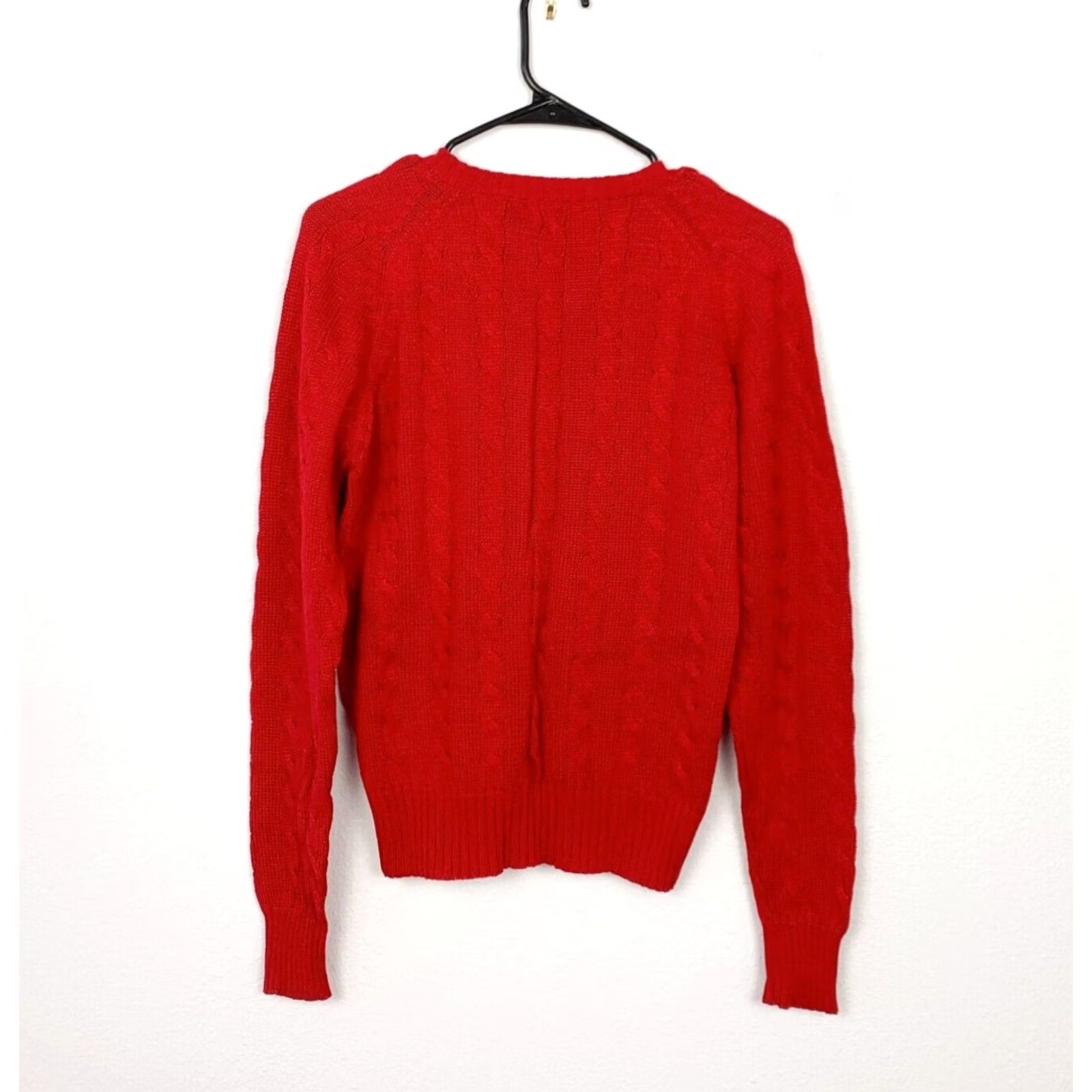 Countess Mara VINTAGE Countess Mara Jack Henry Red Cable Knit V-Neck Red Sweater Mens M Size US M / EU 48-50 / 2 - 4 Thumbnail