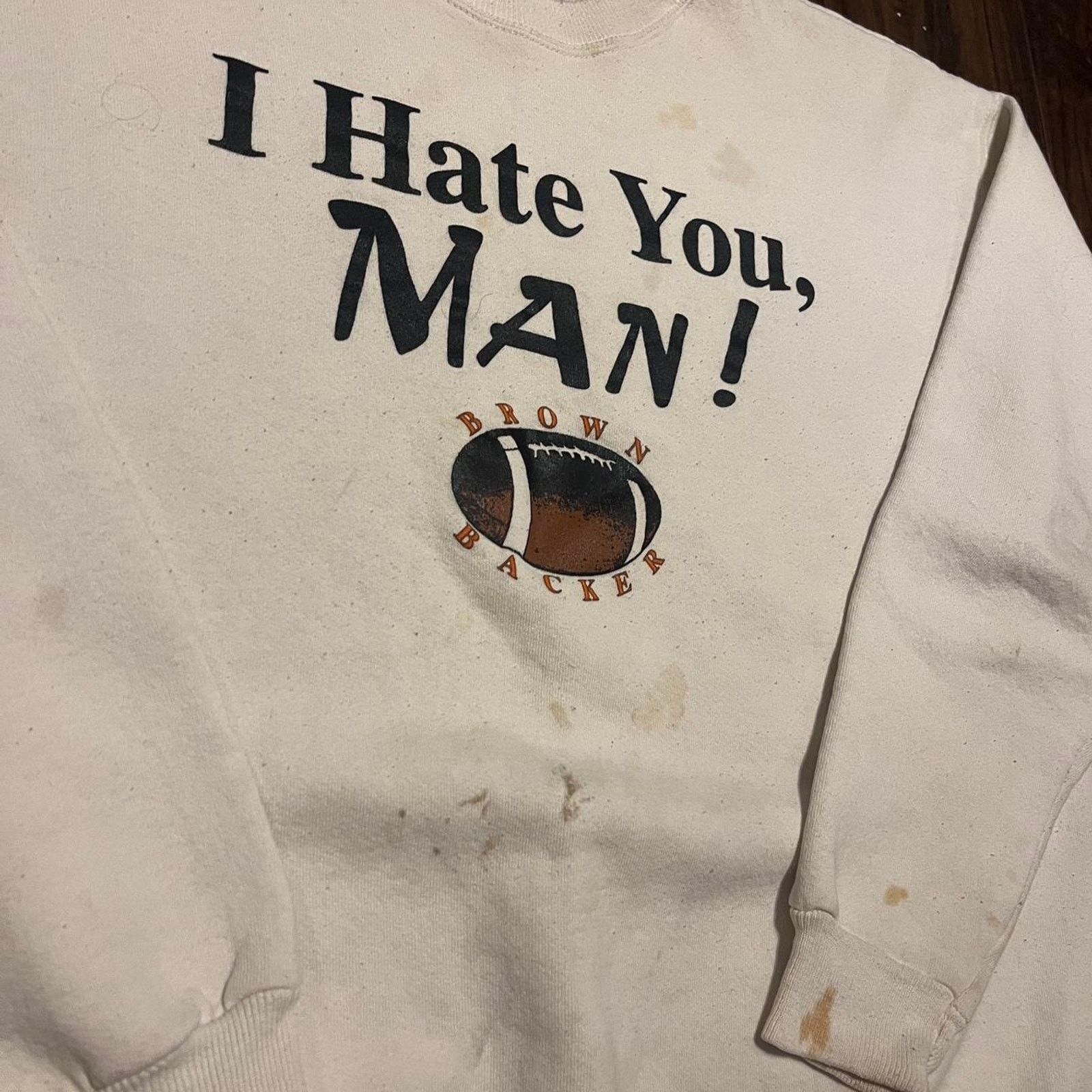 Hanes Vintage Distressed 90s Brown Backer Cleveland crewneck Size US XL / EU 56 / 4 - 2 Thumbnail
