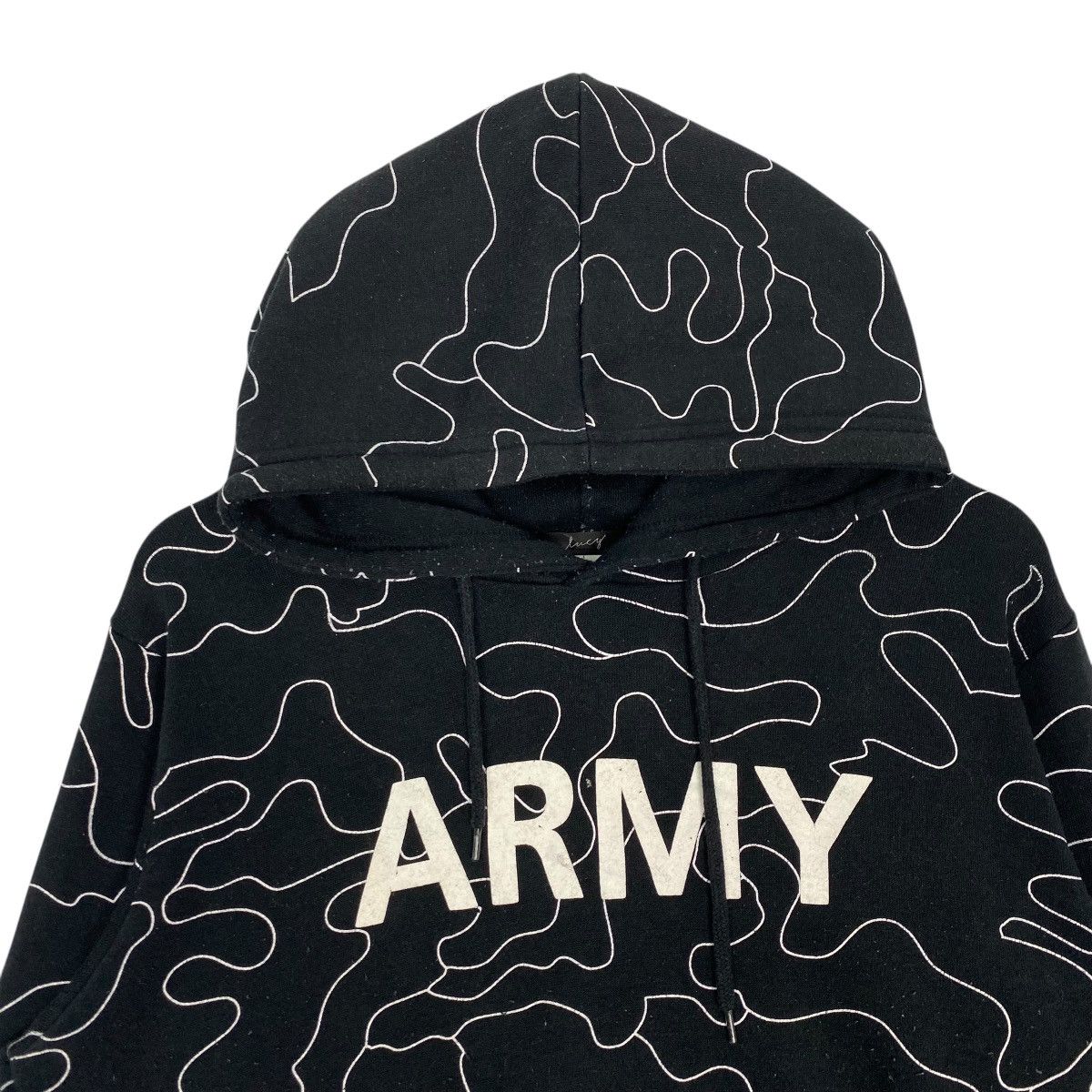 Vintage Vintage US ARMY Camouflage Hoodie Sweater Big Logo Black SzL Size US L / EU 52-54 / 3 - 4 Thumbnail