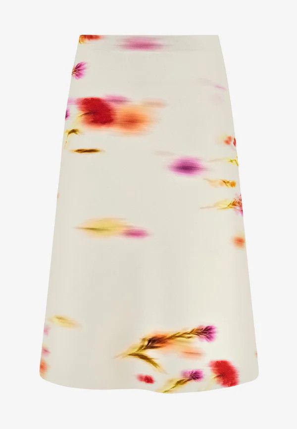 Salvatore Ferragamo o1s1rm0526 Blossom Print Knee-Length Skirt in Multicolor Size 28" / US 6 / IT 42 - 1 Thumbnail