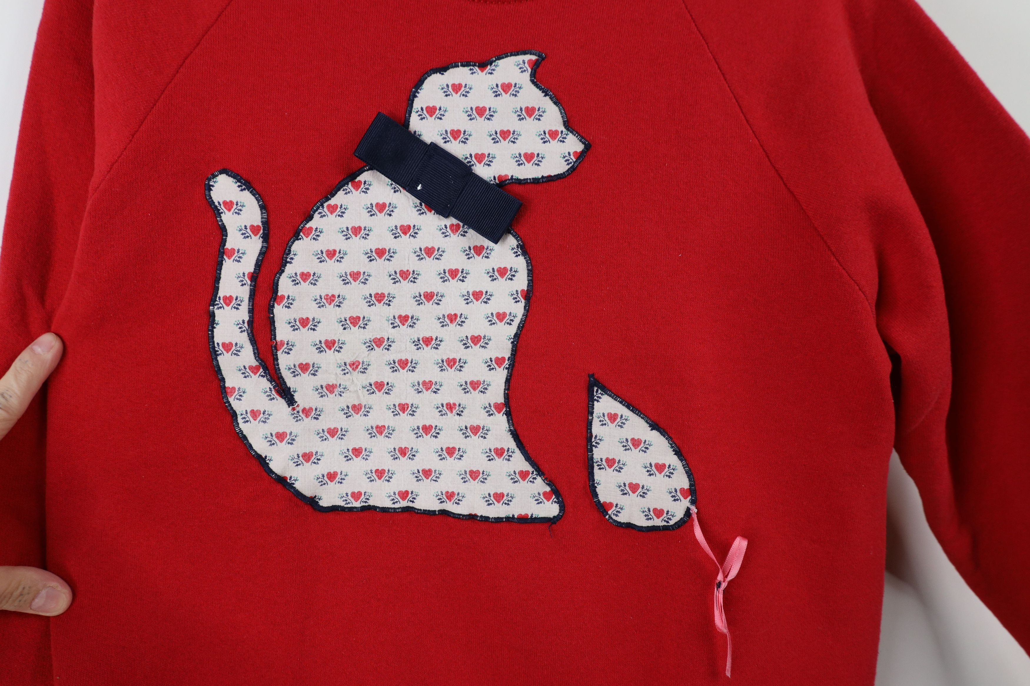 Vintage Vintage 90s Streetwear Patch Cat Kitten Mouse Sweatshirt USA Size M / US 6-8 / IT 42-44 - 4 Thumbnail