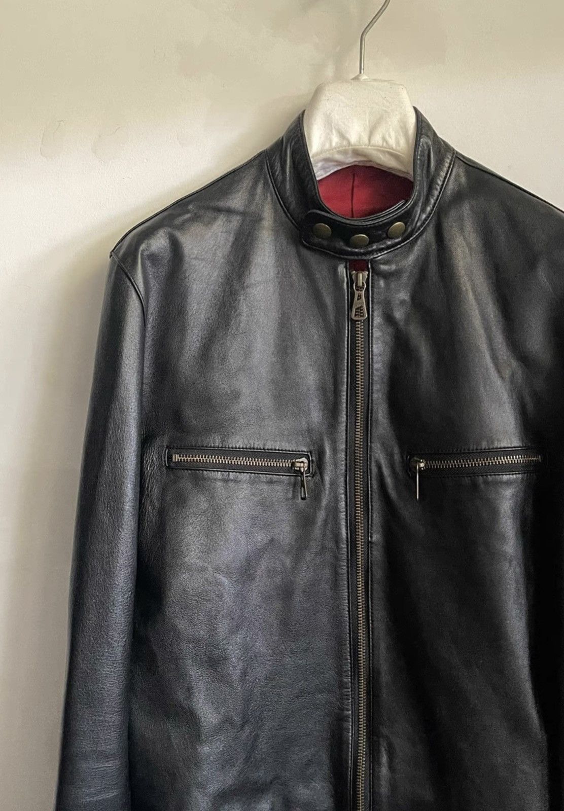 Jean Paul Gaultier Jean Paul Gaultier｜Cross zipper motorcycle leather jacket Size US M / EU 48-50 / 2 - 3 Thumbnail