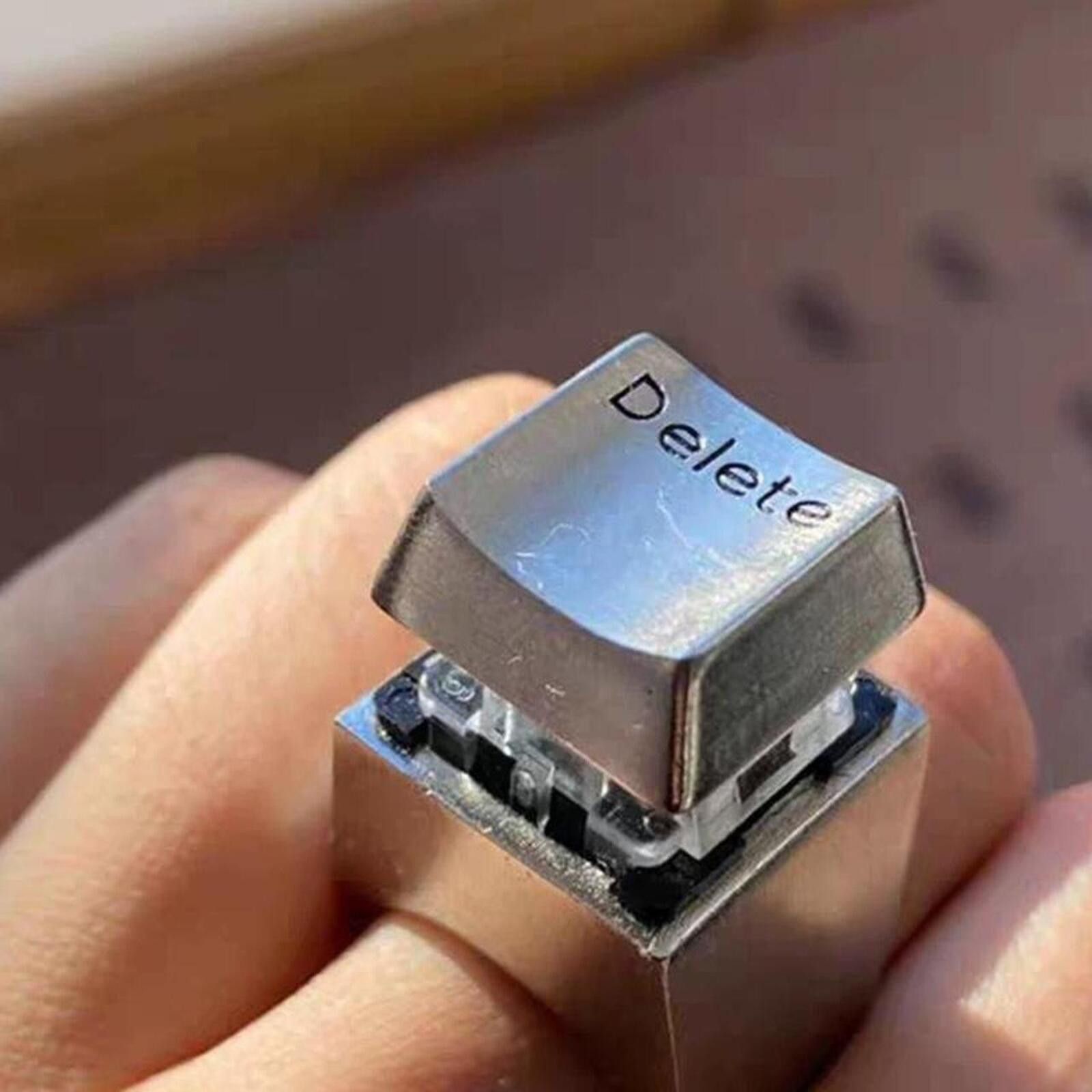 Other Silver Tone Delete Key Ring - Chunky Novelty Jewelry Size ONE SIZE - 2 Thumbnail