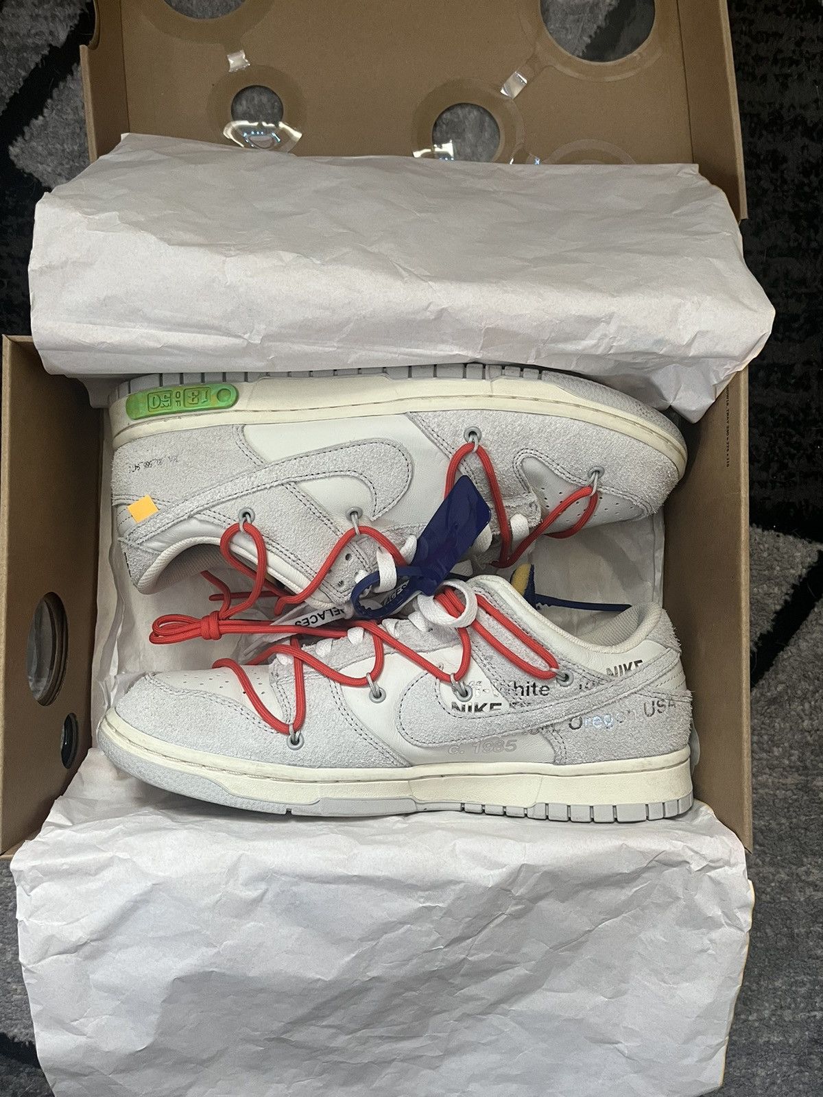 Nike Nike Dunk Low Off-White “Lot 13” Size US 10.5 / EU 43-44 - 1 Thumbnail