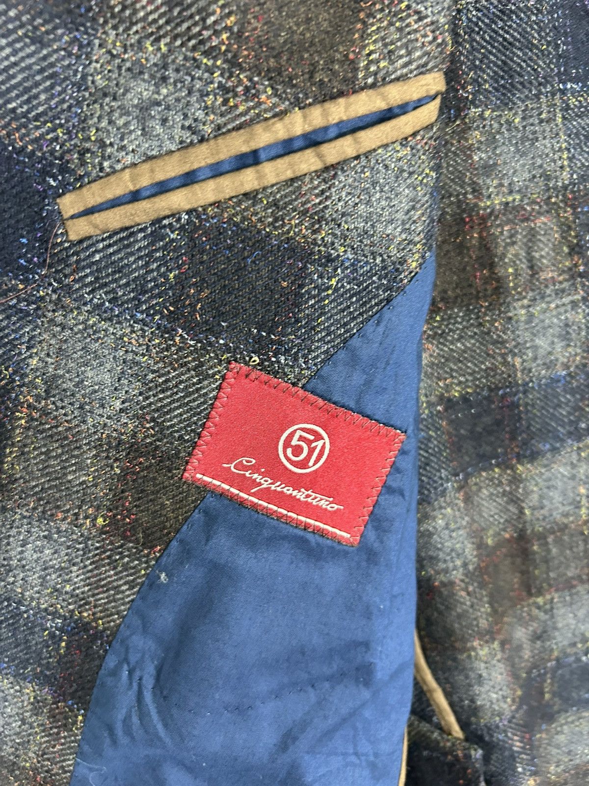 Designer 🔥51 CINQUANTUNO Italian Wool Luxury Flannel Sport Coat Size US M / EU 48-50 / 2 - 11 Thumbnail