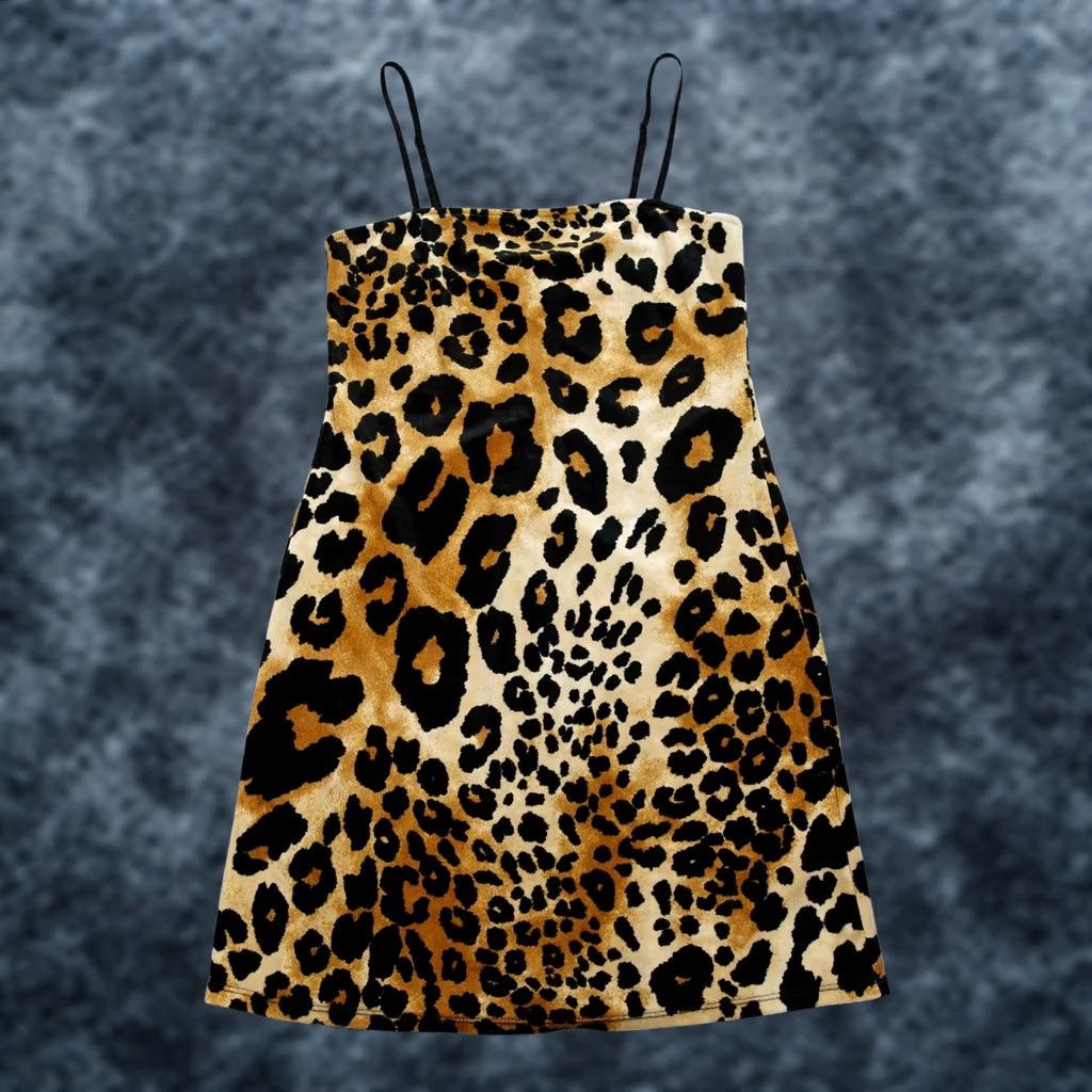 Forever 21 FOREVER 21 Dress Womens Large Brown Leopard Slip Mini Spaghetti Strap Party Y2K Size L / US 10 / IT 46 - 1 Thumbnail