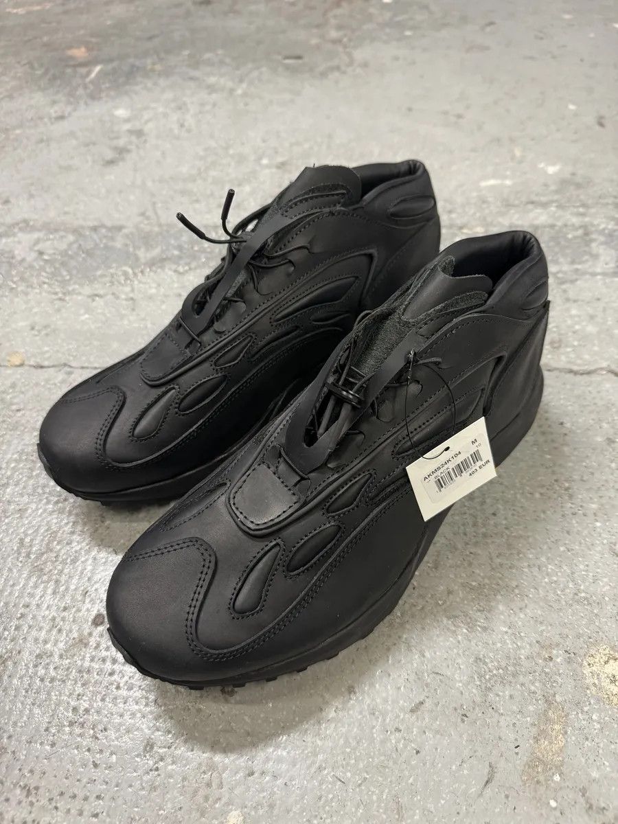 Acne Studios Acne Studios Black Akme Military Vibram Horse Leather Sneakers Size US 11 / EU 44 - 2 Thumbnail
