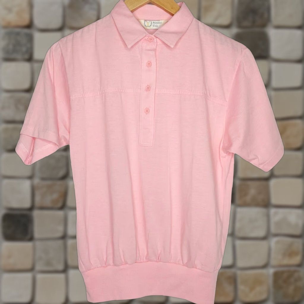 Vintage VINTAGE Palmland Club Polo Shirt Women's PM Pink Golf Collared Short Sleeve Knitted Knit Polyester/Cotton Country Club 90s Style Size M / US 6-8 / IT 42-44 - 1 Thumbnail