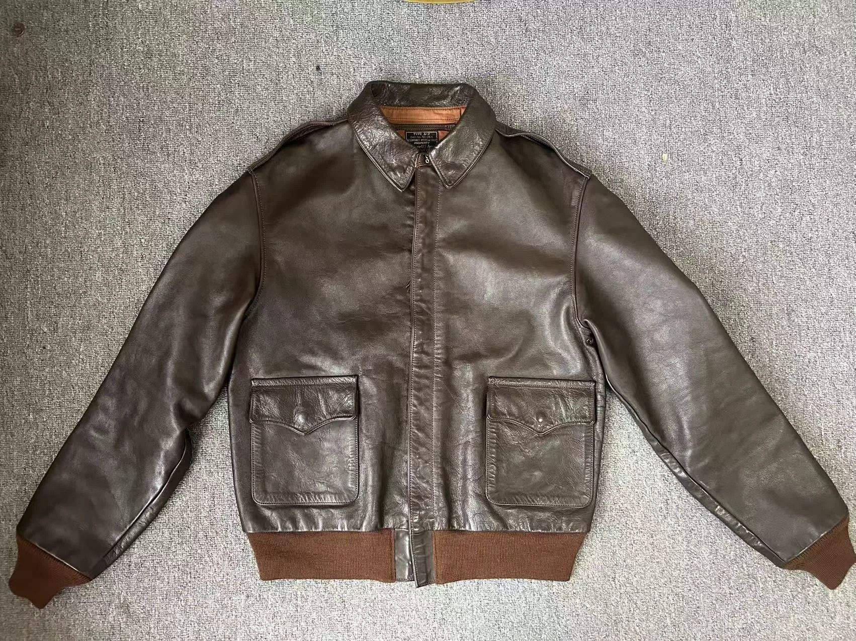 TOYS McCOY vintage brown leather A2 bomber jacket Size US M / EU 48-50 / 2 - 1 Thumbnail