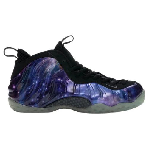 image of Nike Foamposite Galaxy Shoes in Black, Men's (Size 10.5)