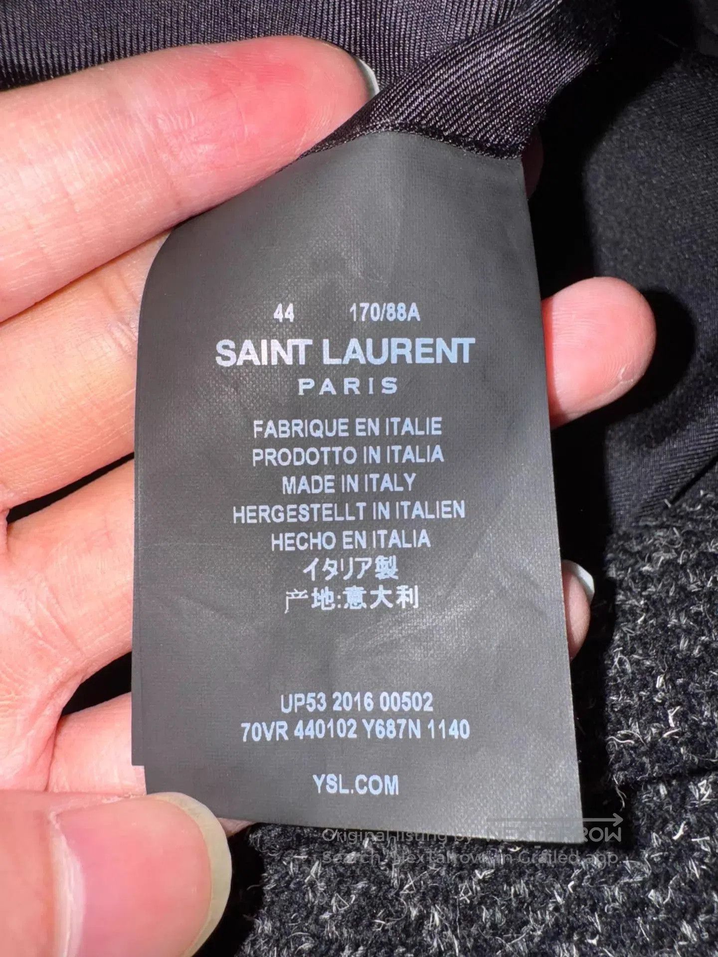 Saint Laurent Paris Gray Checkered Single-Breasted Blazer. Size US M / EU 48-50 / 2 - 8 Thumbnail