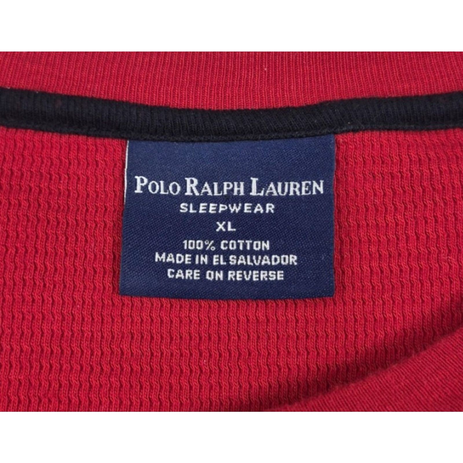 Polo Ralph Lauren Polo Ralph Lauren Pajama Top Mens XL Red Waffle Knit Long Sleeve Pajama Top Size US XL / EU 56 / 4 - 5 Thumbnail