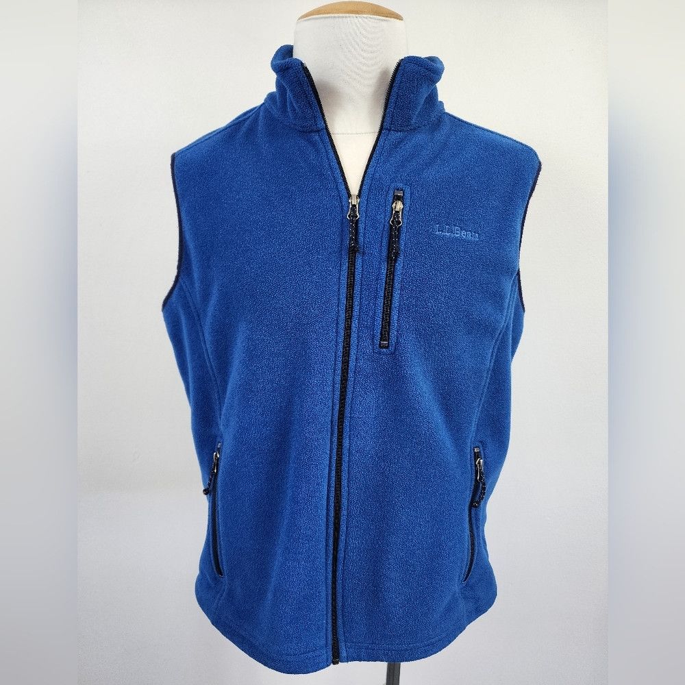 L.L. Bean L.L. Bean Blue Navy Fleece Black Trimming Warm Outdoor Vest Size US L / EU 52-54 / 3 - 1 Thumbnail