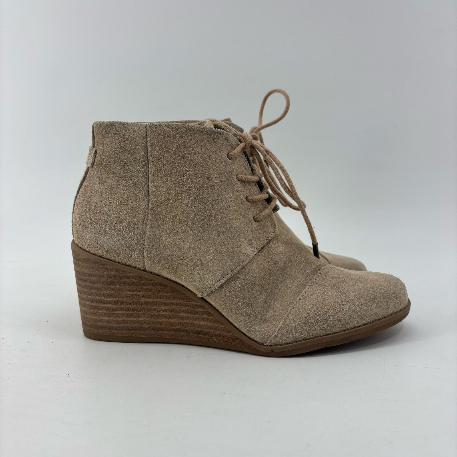 Toms Toms Hyde Suede Womens Size 6.5 Tan Wedge Bootie Ankle Boot Size US 6.5 / IT 36.5 - 8 Thumbnail