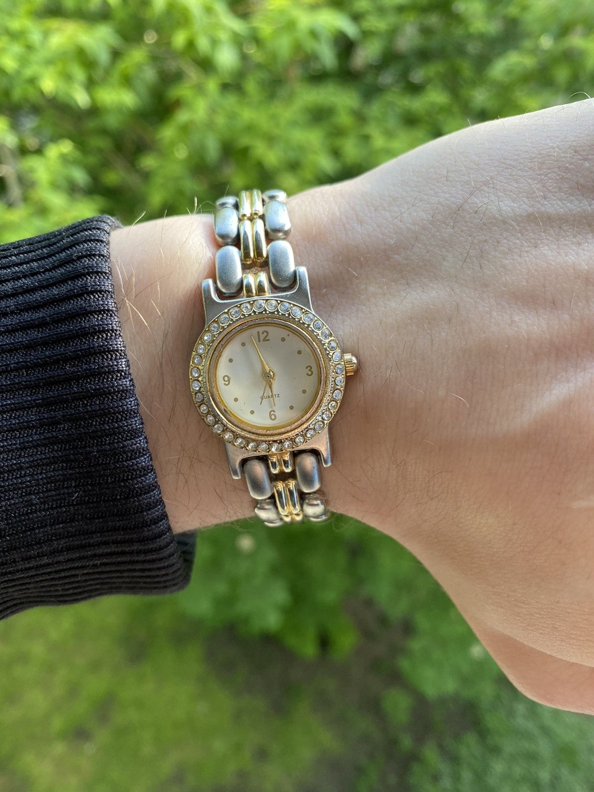 Japanese Brand × Jewelry × Vintage Elegant Ladies Watch with Crystals - Two-Tone Style Size ONE SIZE - 2 Thumbnail