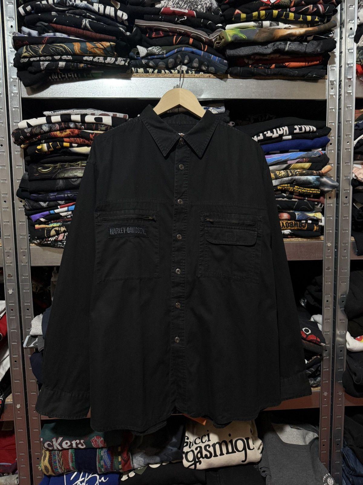 Harley Davidson Vintage 00s Harley Davidson Racing Button Long Sleeve Shirt Size US XXL / EU 58 / 5 - 1 Thumbnail